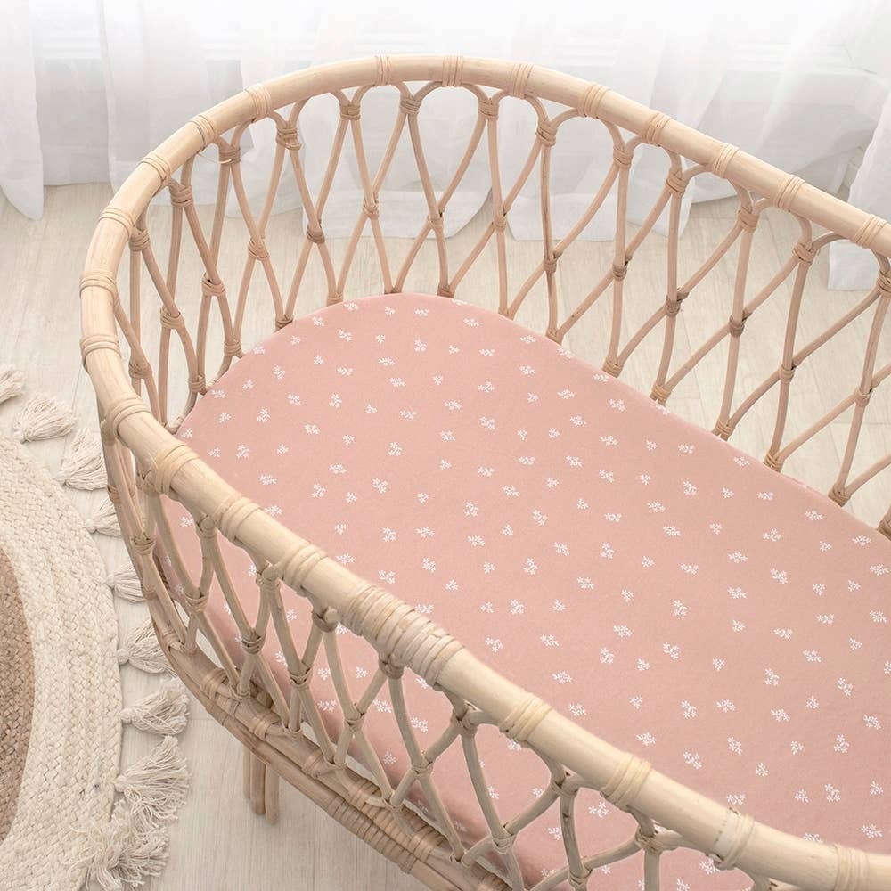2pk Jersey Bassinet Fitted Sheet Sophia s Garden Little Loves You